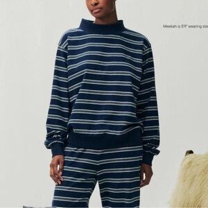 NWOT Parke Navy Stripe Mockneck - Christmas Drop